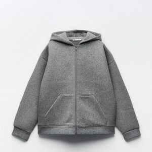 Zara neoprene effect bomber hoodie